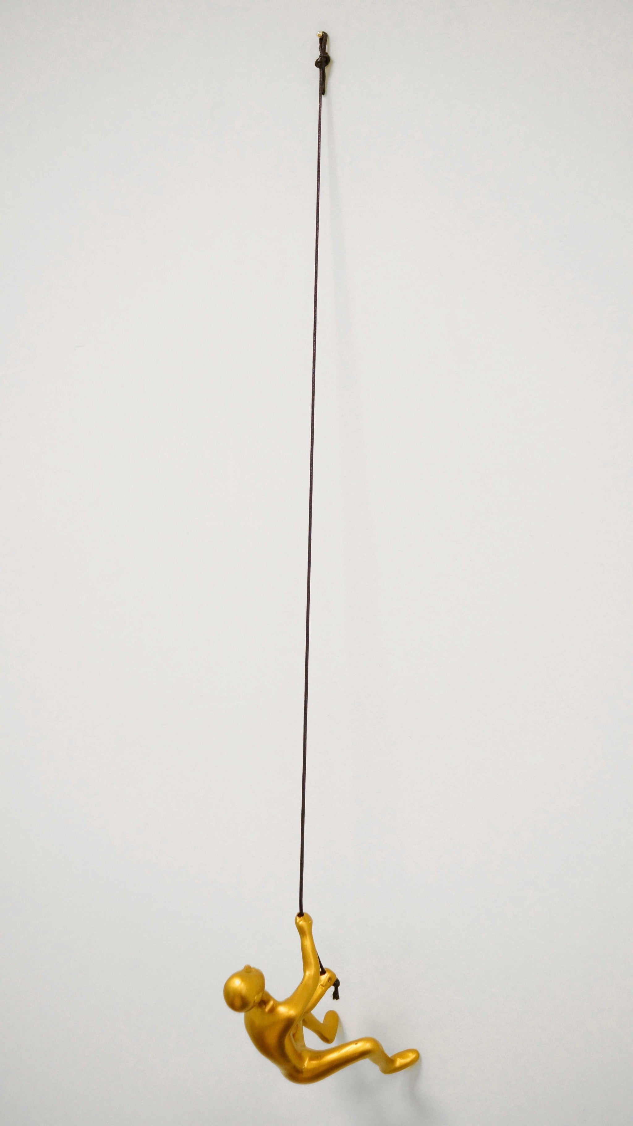 6" Gold Unique Climbing Man Wall Art