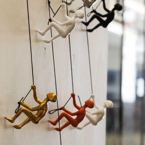 Resin Multicolor Climbing Man 9 Pack - 6" x 3" x 3"