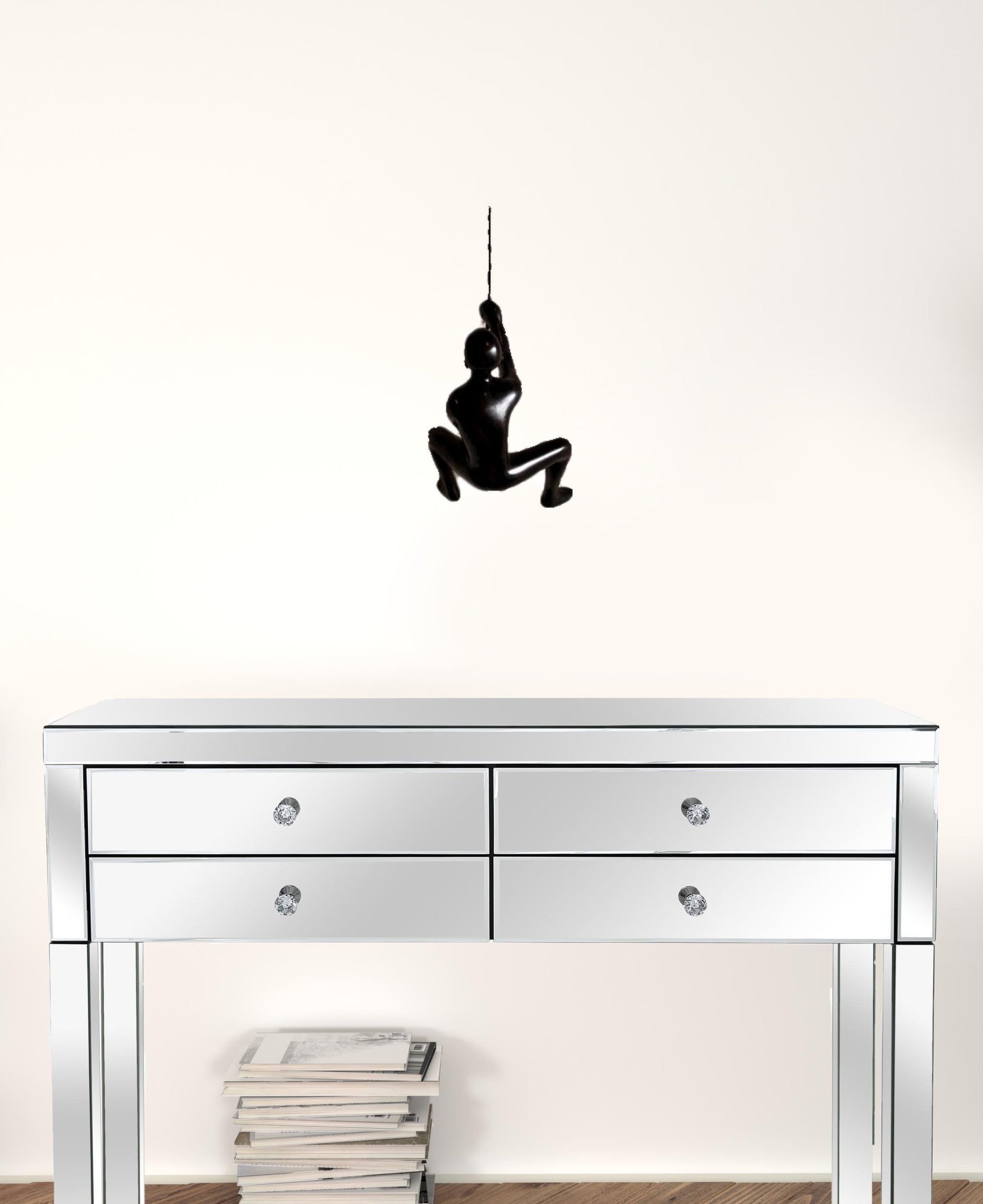 兩件套 6 英寸黑色獨特攀岩男式牆壁藝術