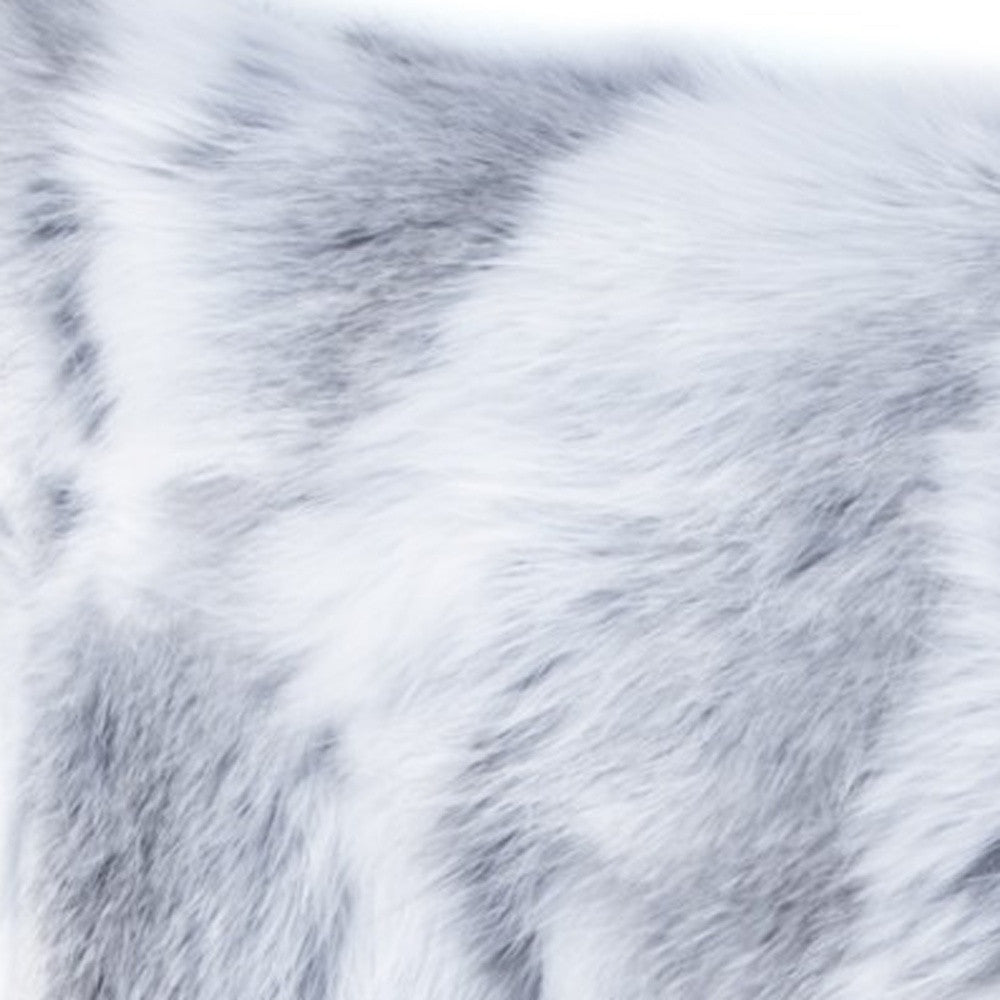 5" X 12" X 20" 100% Natural Rabbit Fur Grey Pillow