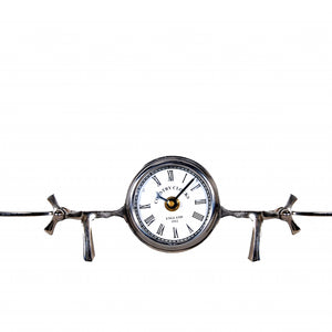 3" Novelty Nickel Metal And Glass Analog Wall Clock