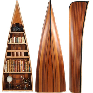 31" X 90" X 20.5" Wooden Canoe  Book Shelf