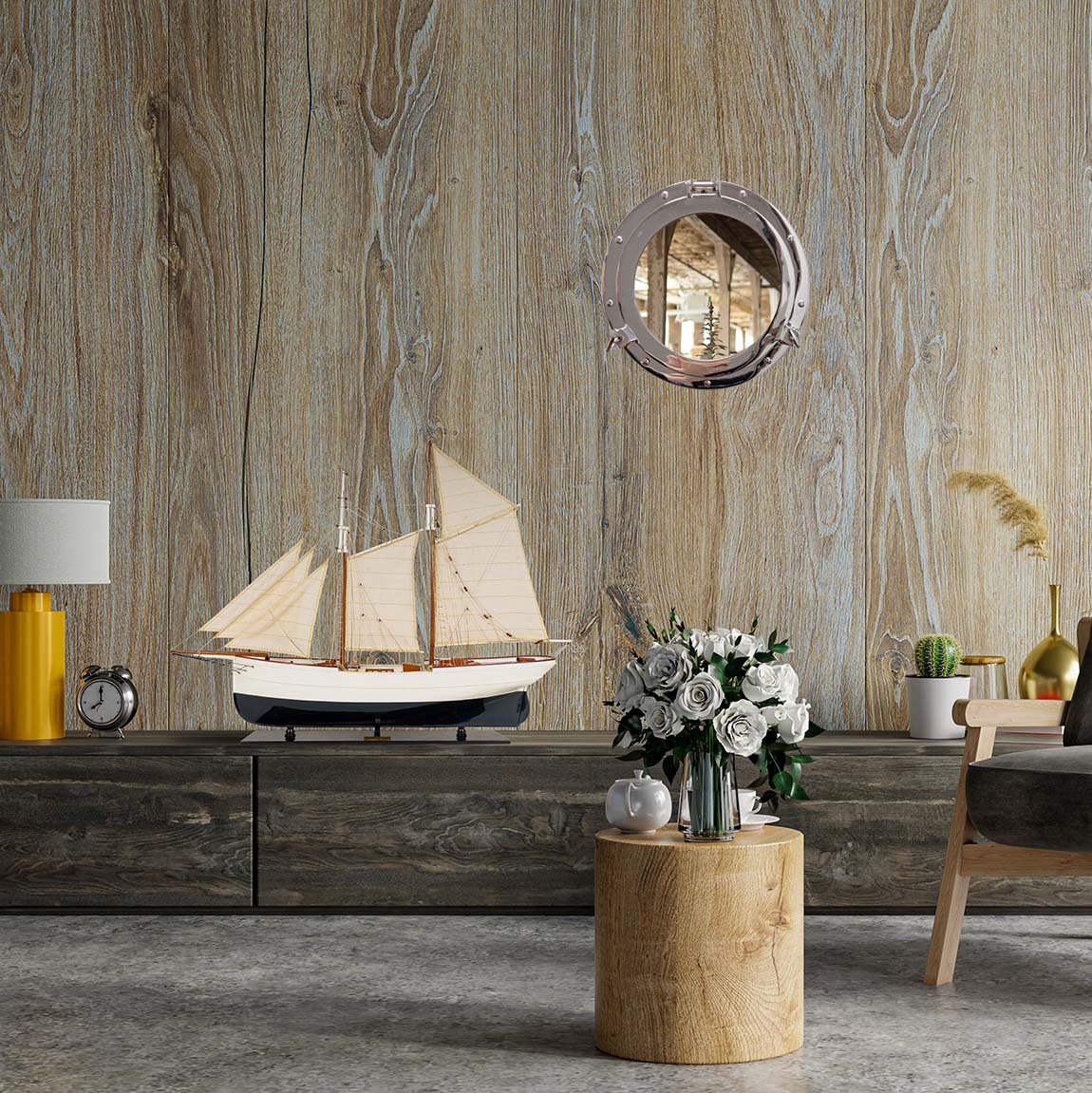 12" X 12" X 2" Porthole Mirror