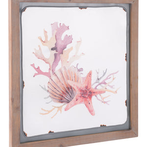 Casual Coastal Scallop Shell and Starfish Wall Art