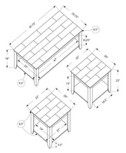 Juego de mesa superior con aspecto de mármol Cappuccino, juego de 3 piezas