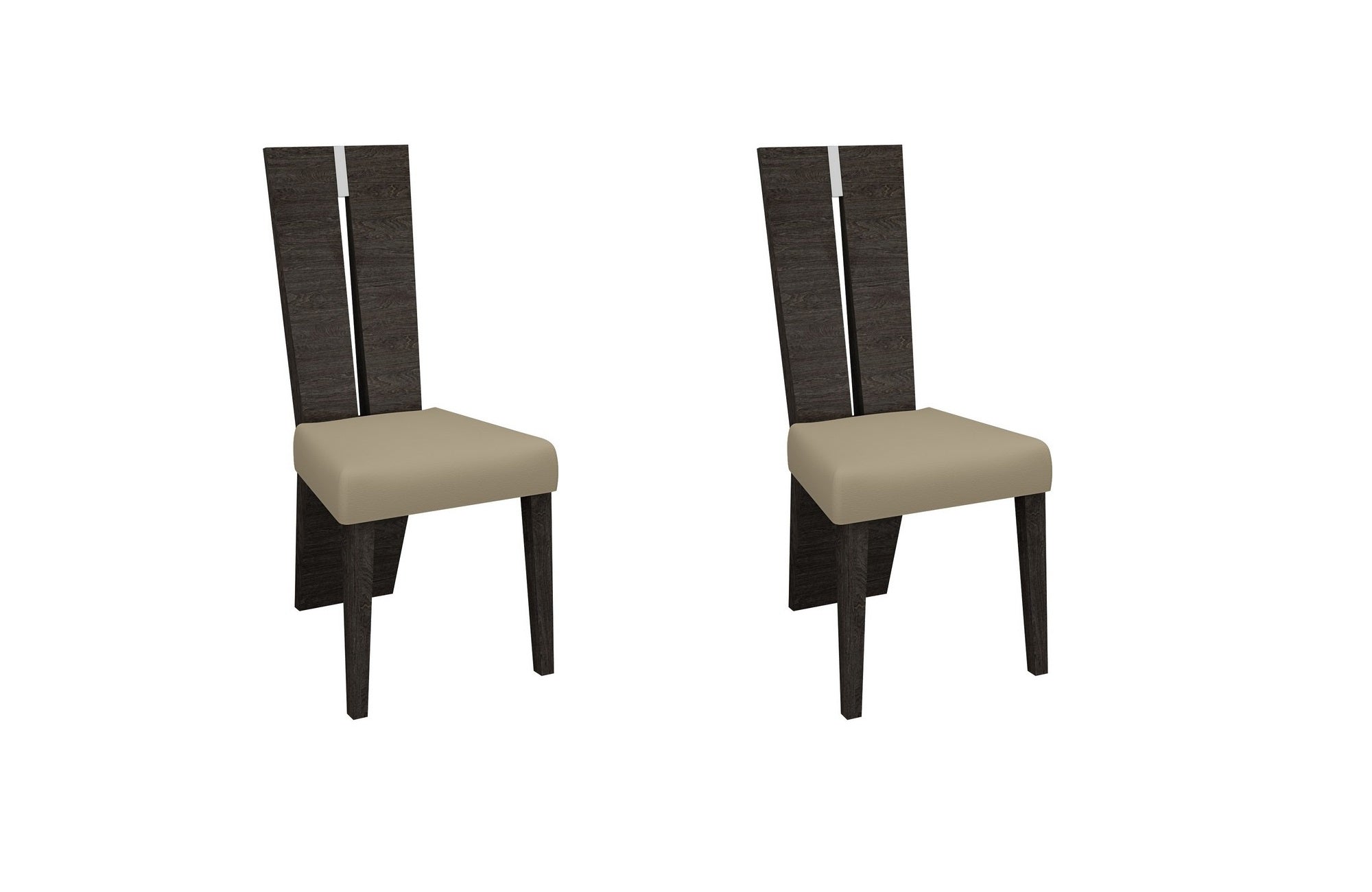 Set Of 2 Gray Alder Ladder Back Dining Chairs