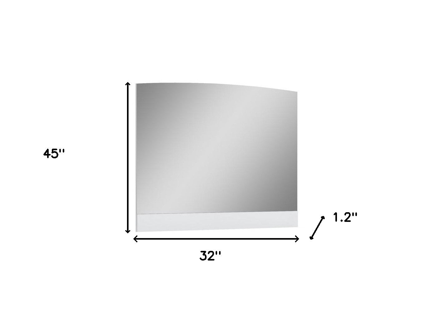 32" X 1.2" X 45 White  Mirror