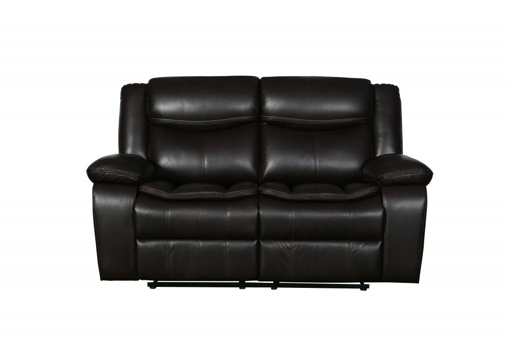 Brown Loveseat - 64" x 36" x 40"