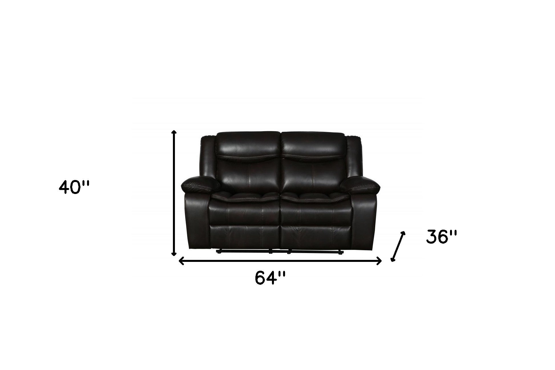 Brown Loveseat - 64" x 36" x 40"