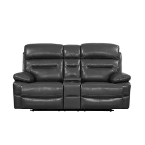 Loveseat con consola gris de 78" X 40" X 41"