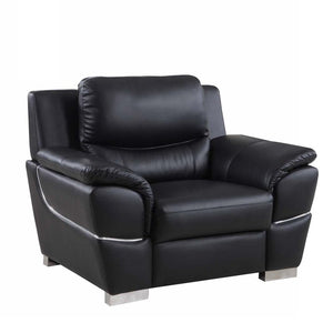 37" Black Chic Leather Recliner Chair