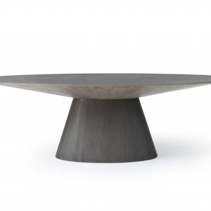 Gray Oak0 Veneer Oval Dining Table 95 x 43 x 30