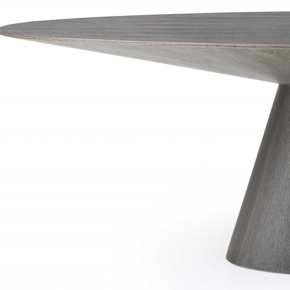 Gray Oak0 Veneer Oval Dining Table 95 x 43 x 30