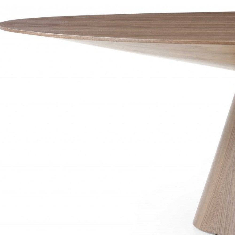 Walnut Veneer Oval Dining Table 95 x 43 x 30