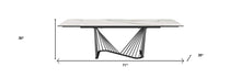 71 X 35 X 30 White Glass Ceramic Dining Table