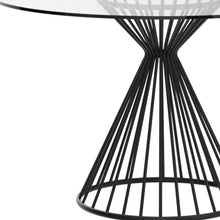Black Glass Iron Dining Table 47 x 47 x 30