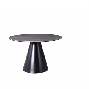 Gray Glass Iron Dining Table 47 x 47 x 30