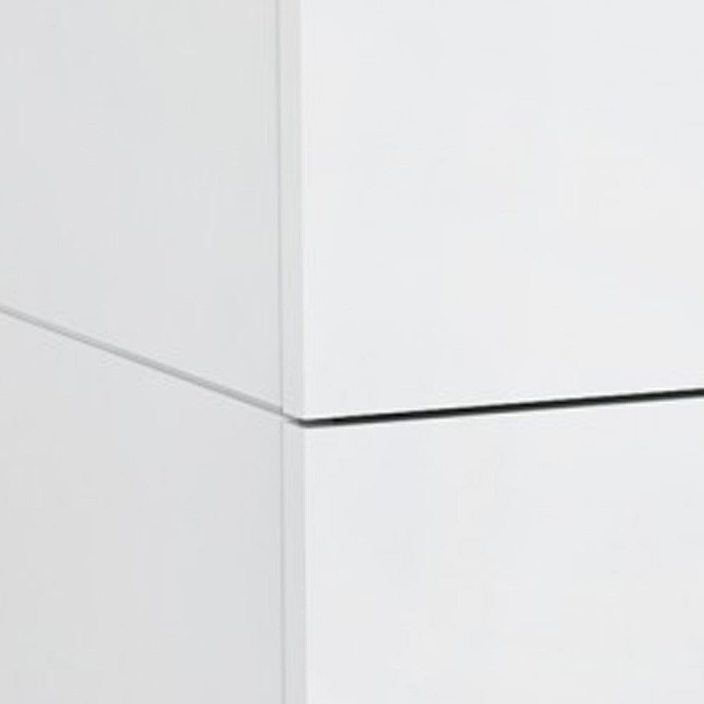 25 X 18 X 21 Gloss White Stainless Steel Nightstand