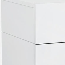 25 X 18 X 21 Gloss White Stainless Steel Nightstand