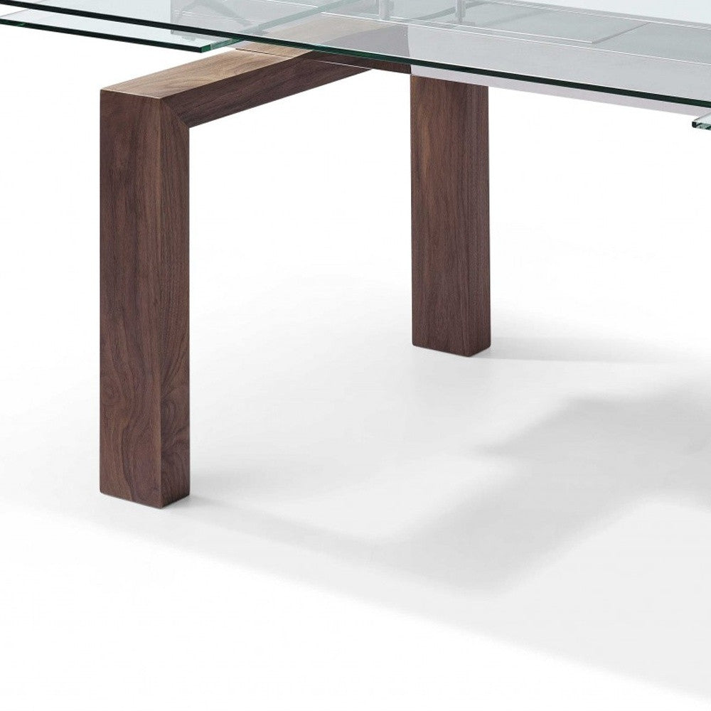 63 X 35 X 30 Walnut Solid Wood Extendable Dining Table