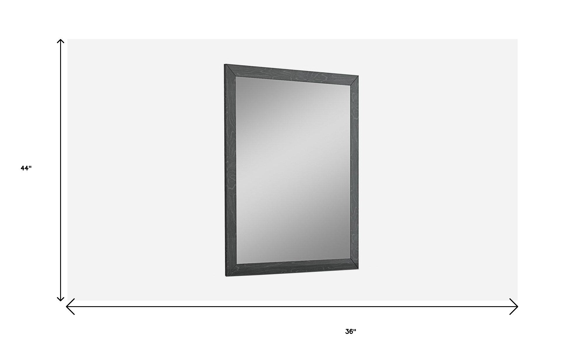 44" Rectangle Wall Mounted Accent Mirror With Frame