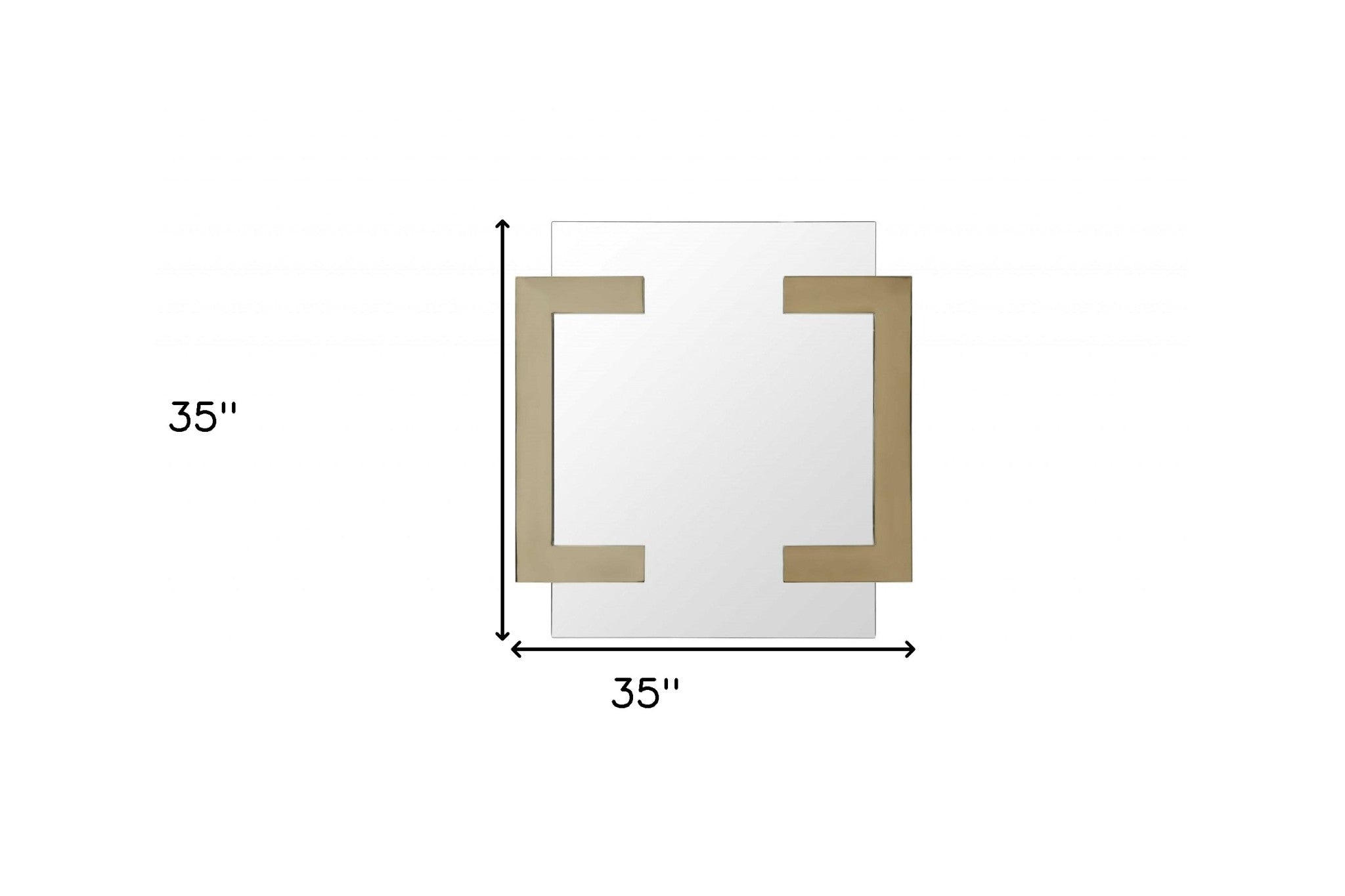 35 X 35 X 2 Polished Gold Stainless Steel Mirror