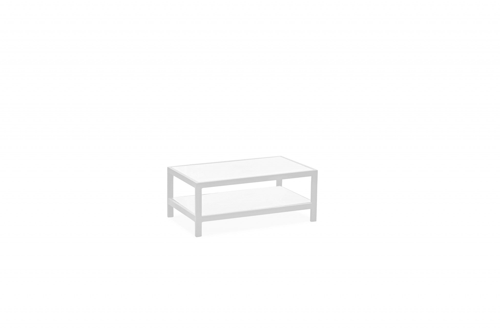 Mesa de centro de aluminio blanco 35 x 22 x 14,5
