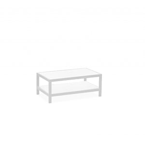 Mesa de centro de aluminio blanco 35 x 22 x 14,5