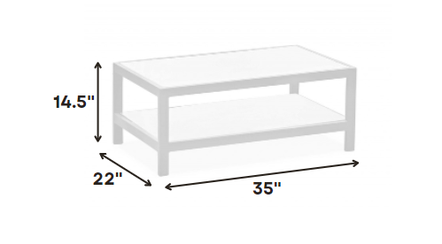 Mesa de centro de aluminio blanco 35 x 22 x 14,5