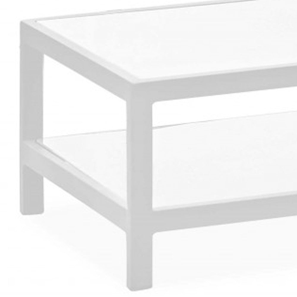 Mesa de centro de aluminio blanco 35 x 22 x 14,5