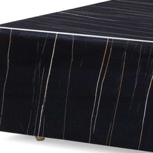 Black Genuine Marble And Brass Square Coffee Table 35