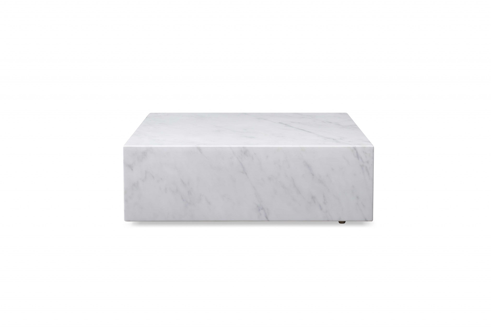 White Genuine Marble And Brass Square Coffee Table 35"