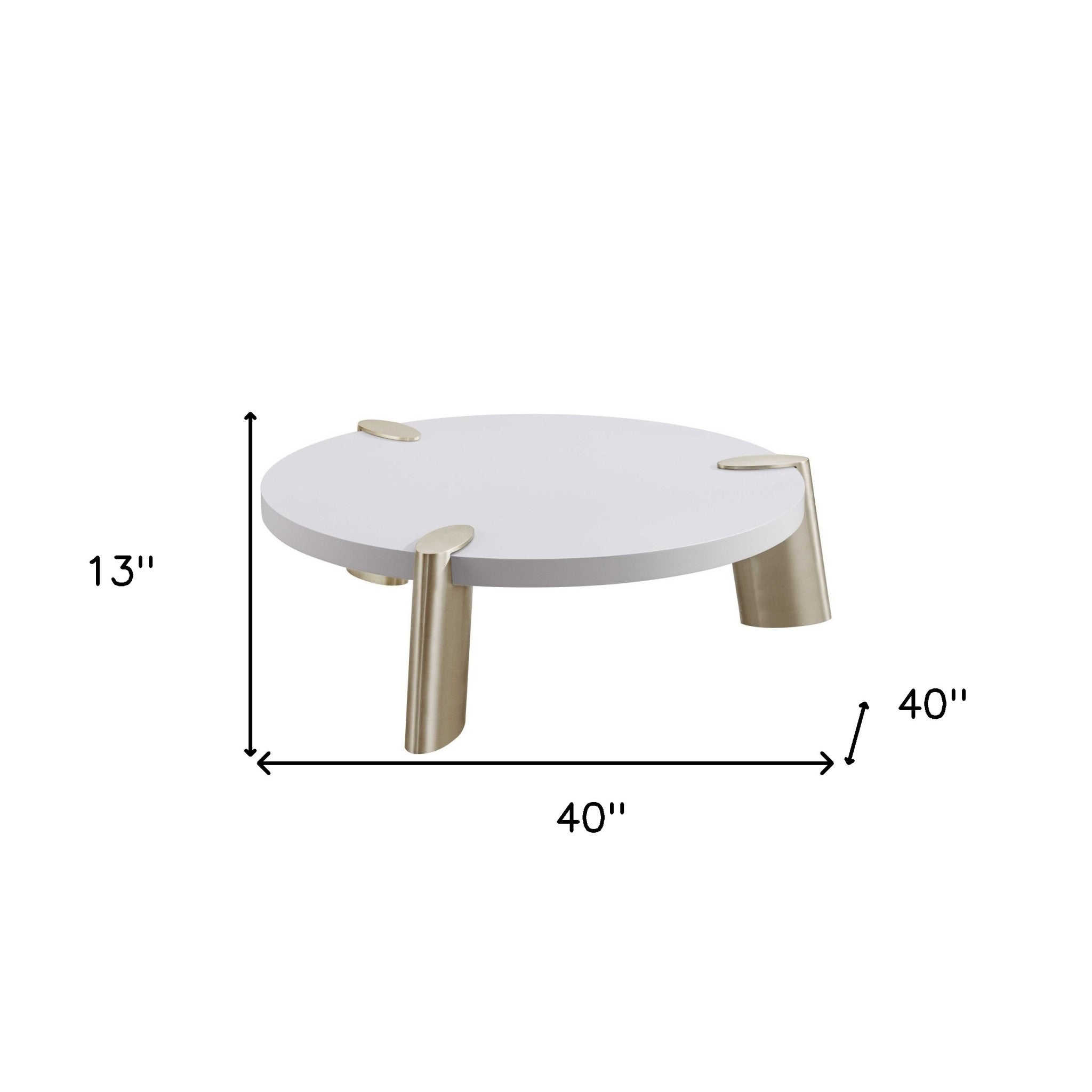 Matte White Finish Coffee Table - 40 x 40 x 13