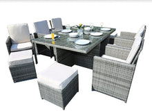 Gray 11 Piece Outdoor Dining Set With Cushions - 129
