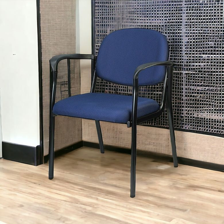 Navy Blue Fabric Seat Swivel Adjustable Task Chair Fabric Back Steel Frame