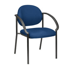 Set Of Two Navy Blue Fabric Seat Swivel Adjustable Task Chair Fabric Back Steel Frame