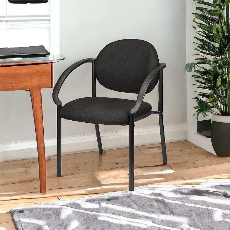 Set Of Two Navy Blue Fabric Seat Swivel Adjustable Task Chair Fabric Back Steel Frame