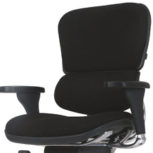 Black Fabric Tufted Seat Swivel Adjustable Task Chair Fabric Back Steel Frame