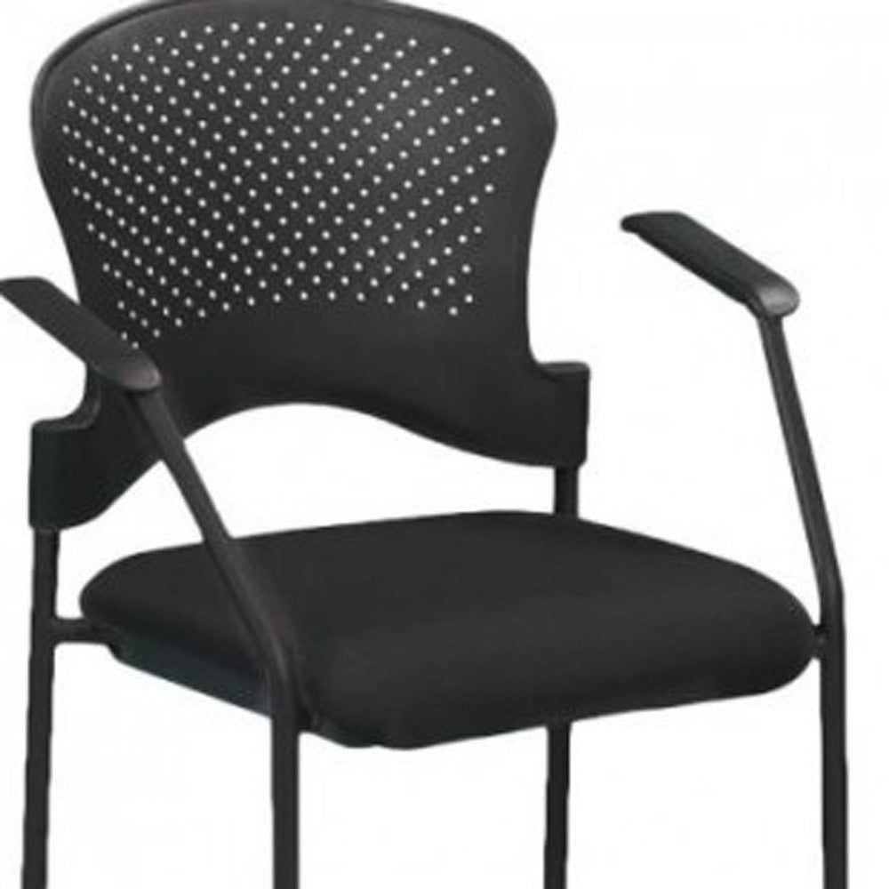 Black Fabric Seat Swivel Adjustable Task Chair Plastic Back Plastic Frame