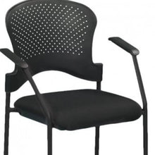 Black Fabric Seat Swivel Adjustable Task Chair Plastic Back Plastic Frame