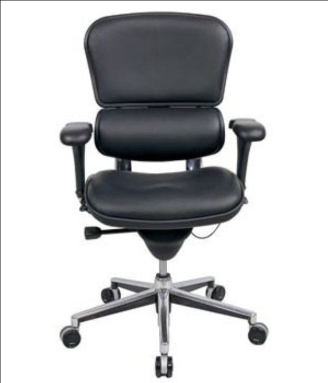 Black Faux Leather Seat Swivel Adjustable Task Chair Leather Back Plastic Frame