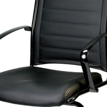 Black Faux Leather Tufted Seat Swivel Task Chair Leather Back Steel Frame