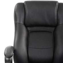 Black Eco Leather Tufted Seat Swivel Adjustable Task Chair Leather Back Plastic Frame