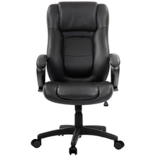 Black Eco Leather Tufted Seat Swivel Adjustable Task Chair Leather Back Plastic Frame