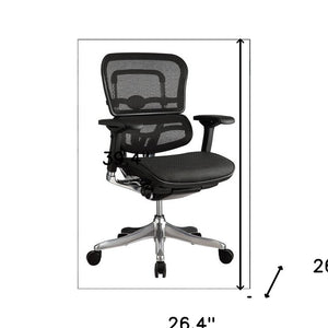 Black Mesh Seat Swivel Adjustable Task Chair Mesh Back Steel Frame