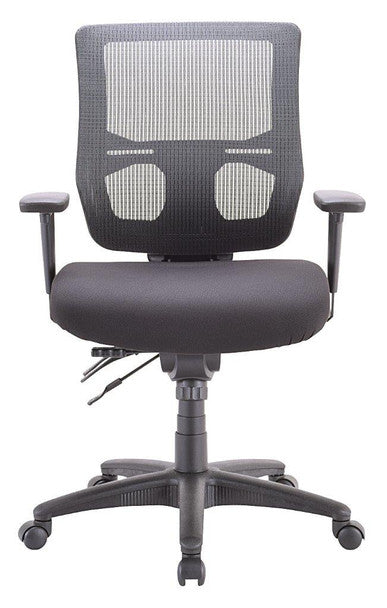 Gray Fabric Seat Swivel Adjustable Task Chair Mesh Back Plastic Frame