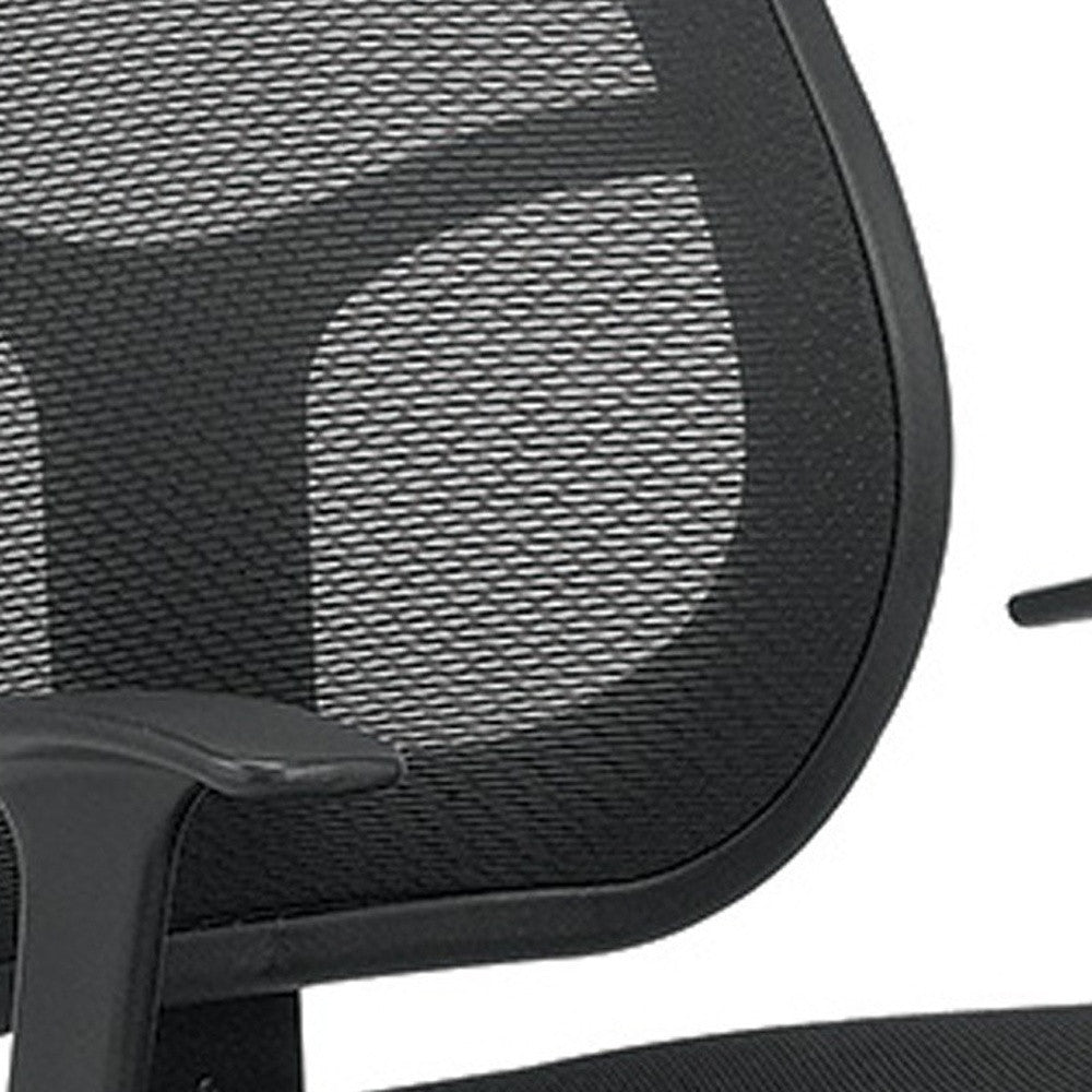 Black Fabric Seat Swivel Task Chair Mesh Back Plastic Frame