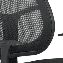 Black Fabric Seat Swivel Task Chair Mesh Back Plastic Frame