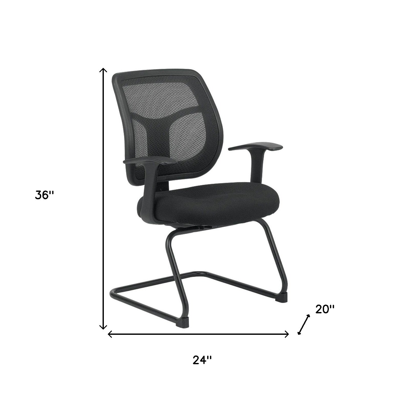 Black Fabric Seat Swivel Task Chair Mesh Back Plastic Frame