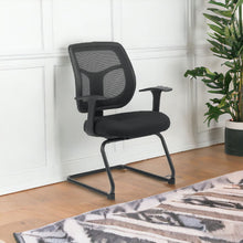 Black Fabric Seat Swivel Task Chair Mesh Back Plastic Frame